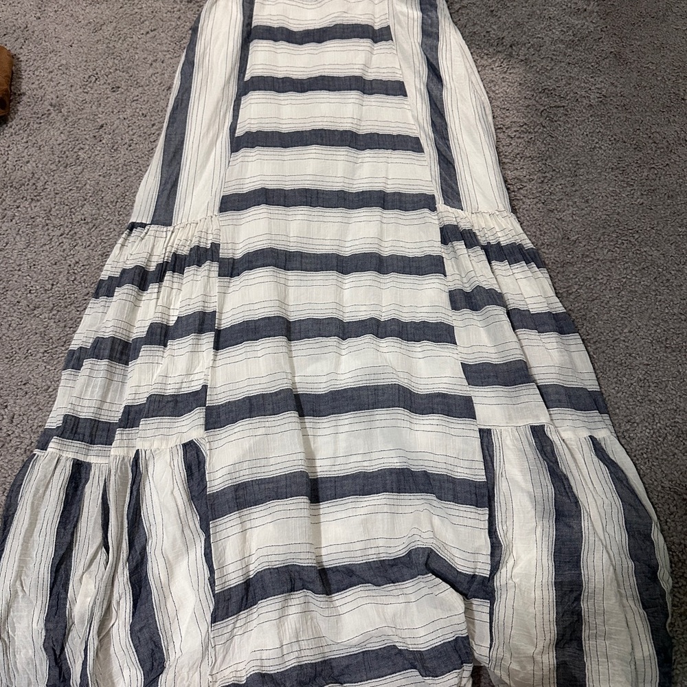 Millibon White and Gray Smocked Dress